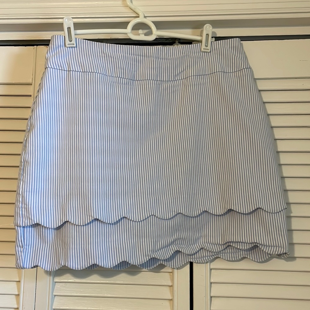 crown & ivy Blue and White Striped Mini Skirt